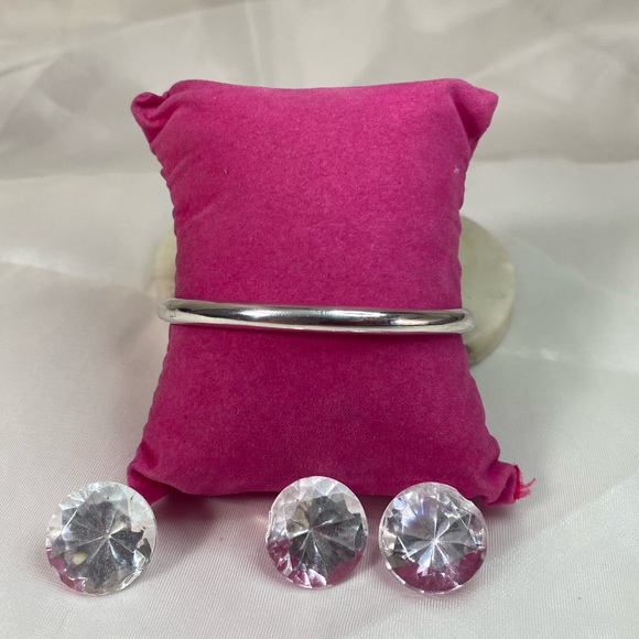 925 STERLING SILVER VINTAGE smooth shiny bangle bracelet - Picture 2 of 8